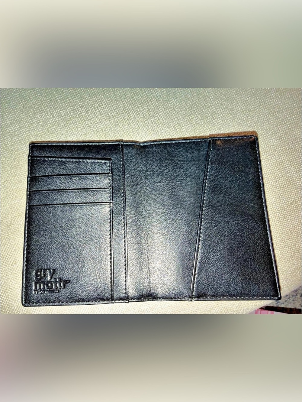 GRY MATTR Black Passport Holder / Travel Wallet